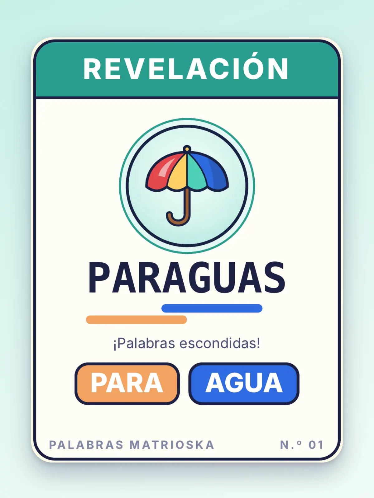 Carta revelación: PARA y AGUA