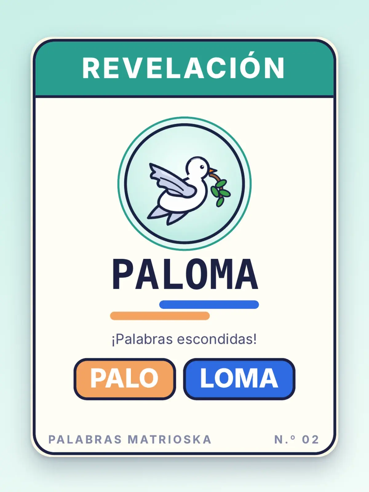 Carta revelación PALOMA: PALO y LOMA