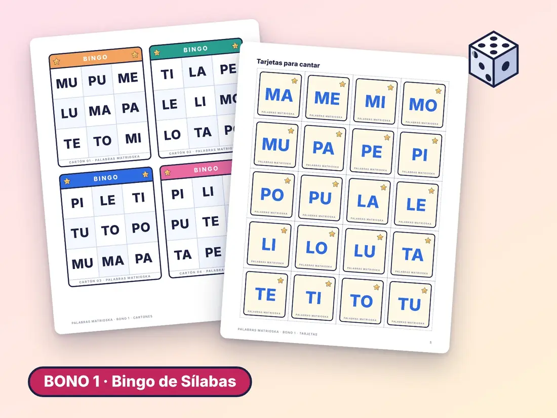 Bono 1: tablero del Bingo de Sílabas